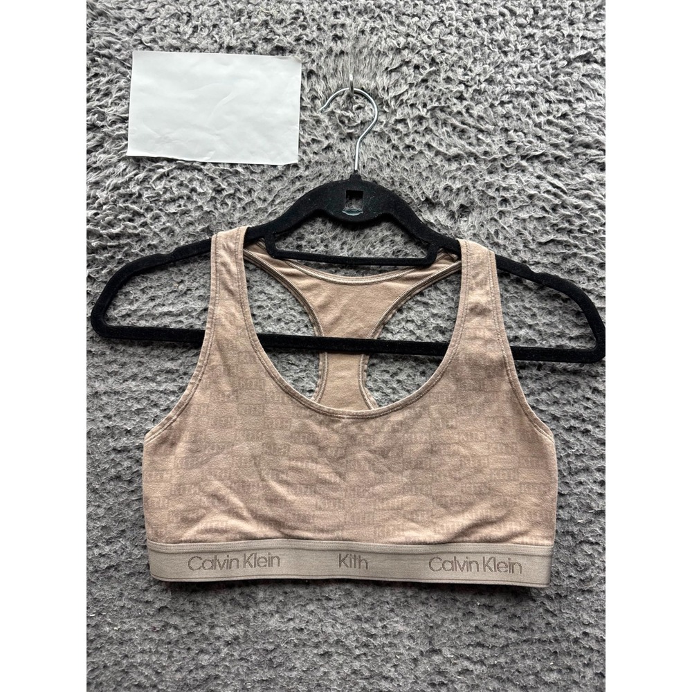 Calvin Klein x Kith Monogram Racerback Classic Bralette Cinder Tan Womens Size M